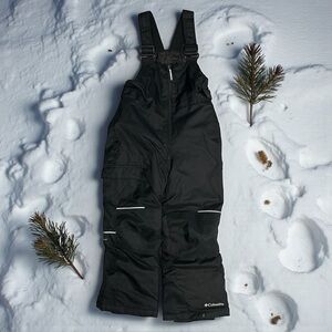 Columbia Black Omni Tech Outgrown Ski Snow Bib Pants Youth XS 6-7 Unisex Outdoor